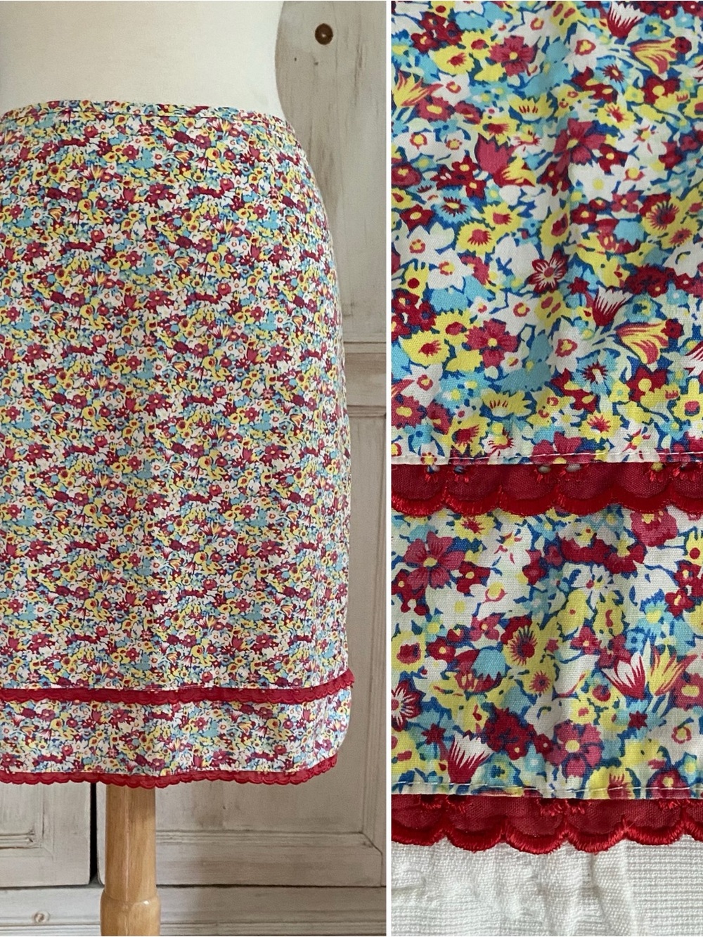 Loved One Cotton Skirt 90s Ditsy Print Small